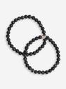 Парные браслеты из чёрного агата (чёрного оникса) для влюблённых, 7422, фото 1