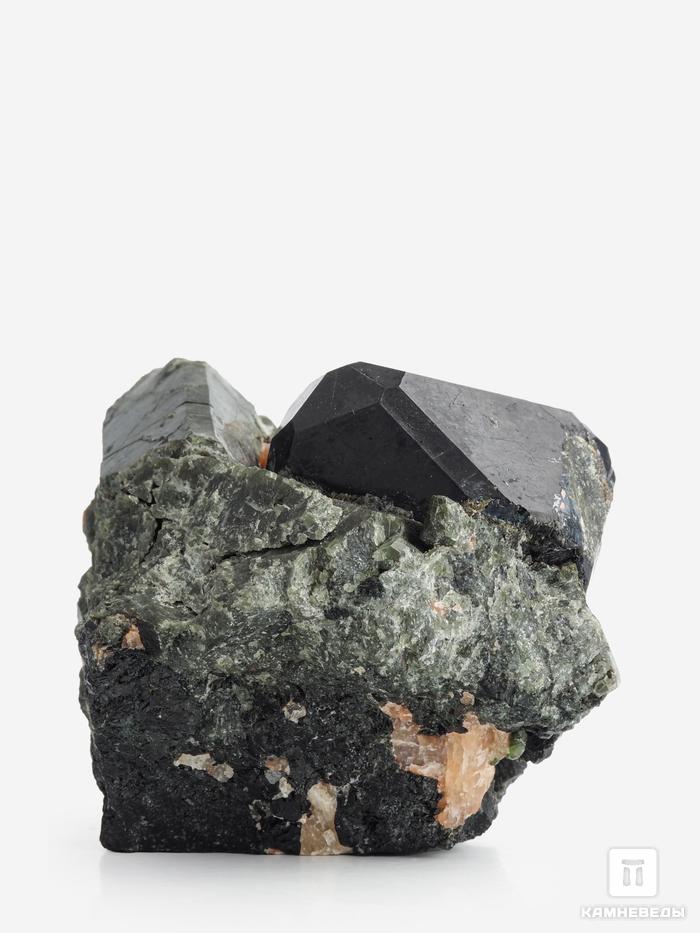 Шпинель чёрная кристалл с диопсидом, 7,6х5,6х5,2 см, 21069, фото 2