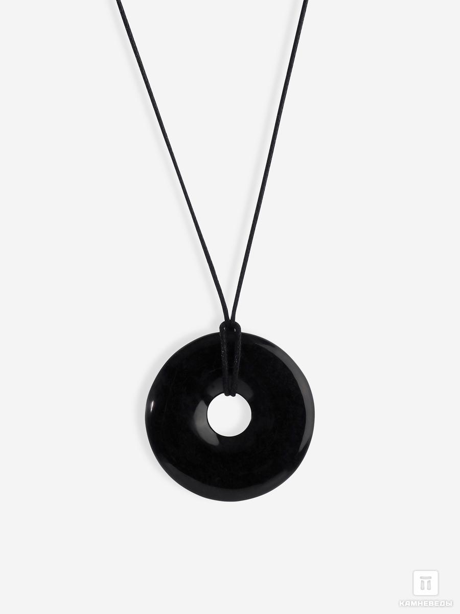 Кулон диск из чёрного нефрита, 4,1х0,6 см hanai массажные шарики из нефрита