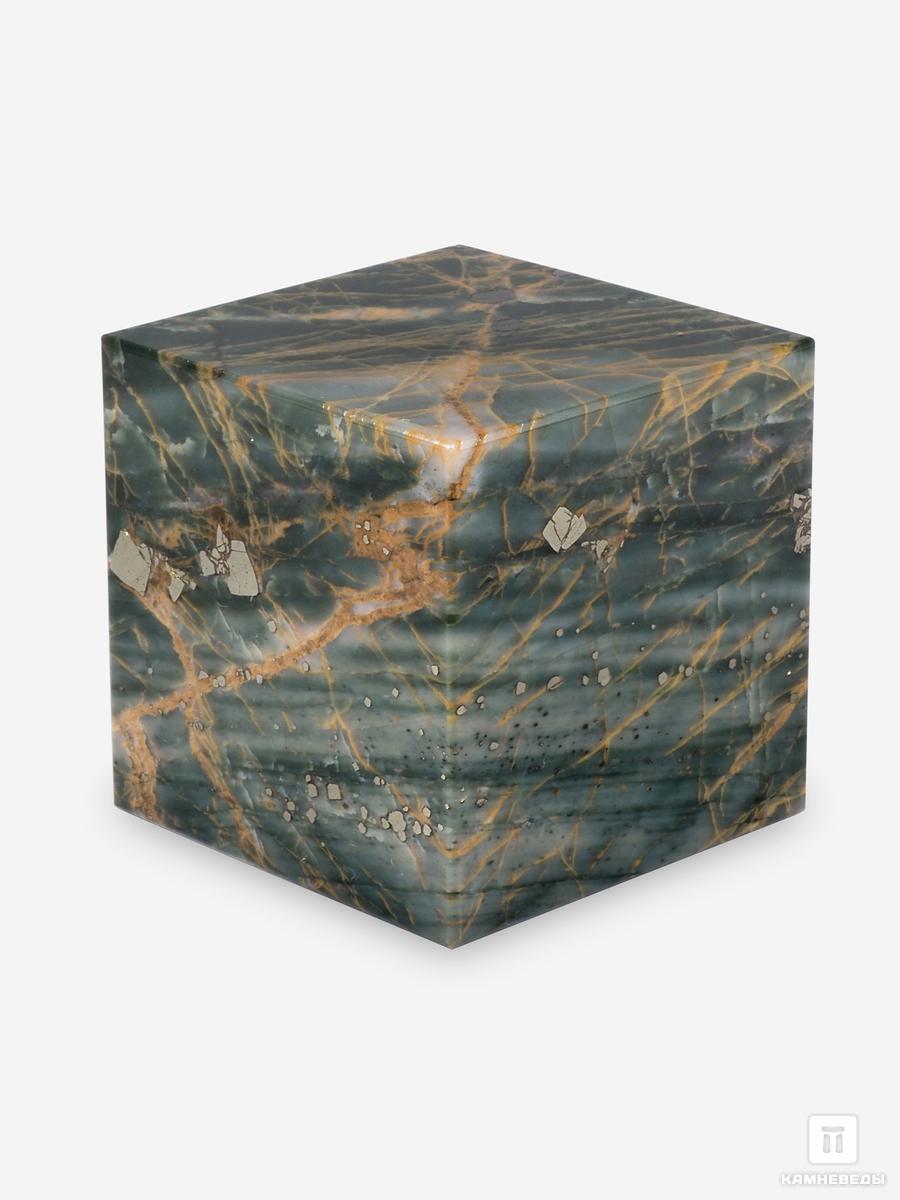 Куб из офита с пиритом, 5,1х5,1 см композиция дракон с кальцитом и пиритом 10 2х9 3х7 1 см
