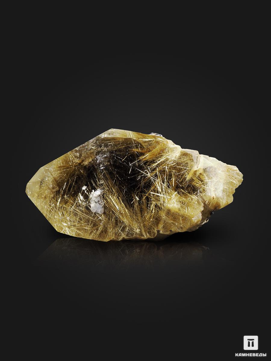Волосатик (рутил в горном хрустале) с гематитом, двухголовый кристалл 13,8х8х6,5 см