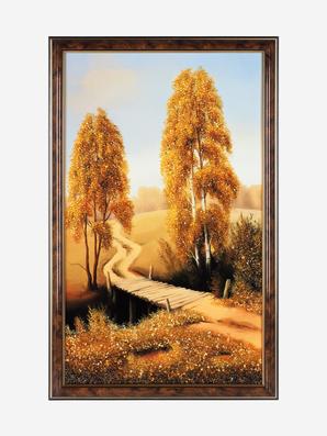 Картина с янтарем «Берёзы», 54х34х1,7 см