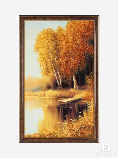 Янтарь. Картина с янтарем «Мостик», 54х34х1,7 см