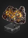 Метеорит Brenham c оливином, пластина на подставке 14,3х8,9х0,2 см (85,6 г), 25495, фото 2