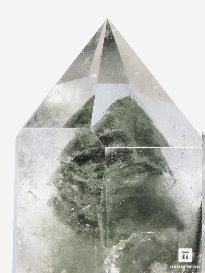 Горный хрусталь с фантомом, приполированный кристалл на деревянной подставке 18,5х10х10 см, 27326, фото 2