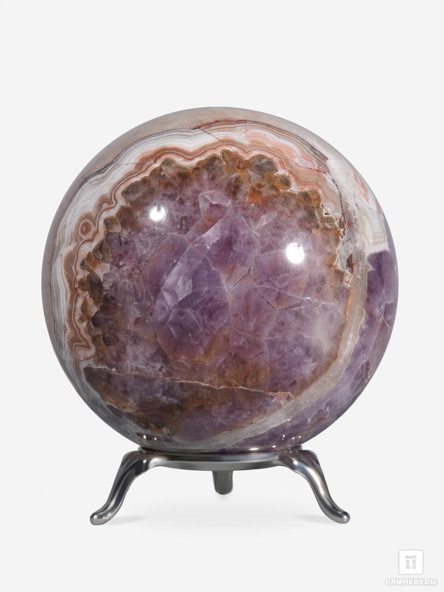 Шар из аметистового кварца с агатом, 85 мм яйцо из аметистового кварца 8 5х6 2 см