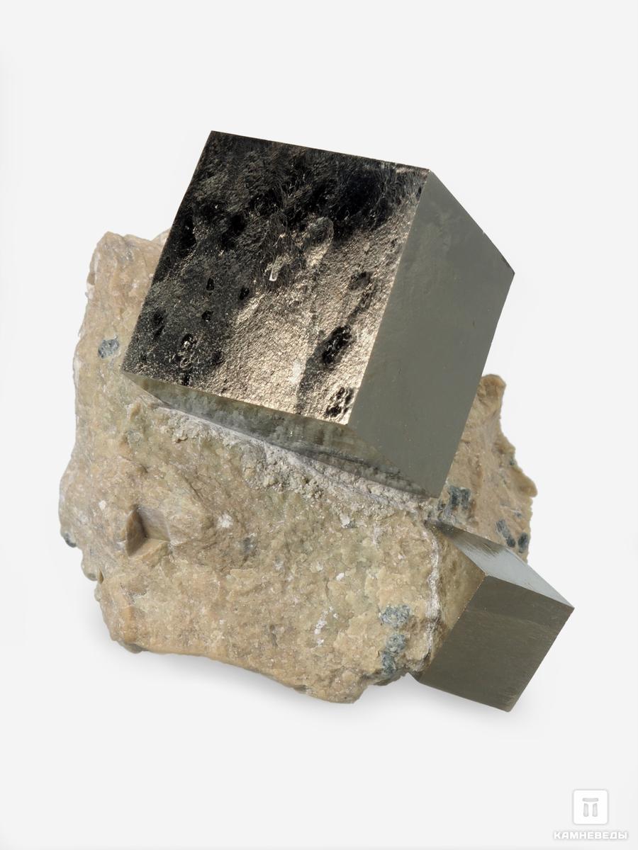 Пирит, кубические кристаллы на породе 4,6х4,5 см циркон кристаллы в породе 1 5 2 5 см
