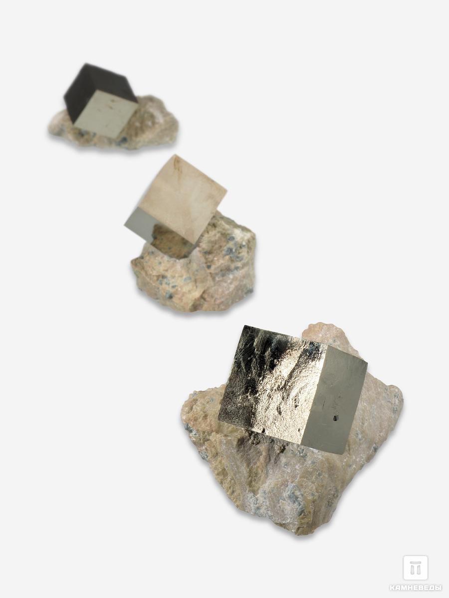 Пирит, кубический кристалл на породе 5х4 см пирит кубический кристалл 2х2 см