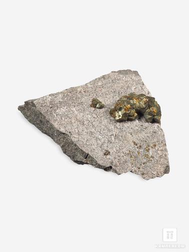 Халькопирит. Халькопирит на медистом песчанике, 9,9х7,6х2,9 см
