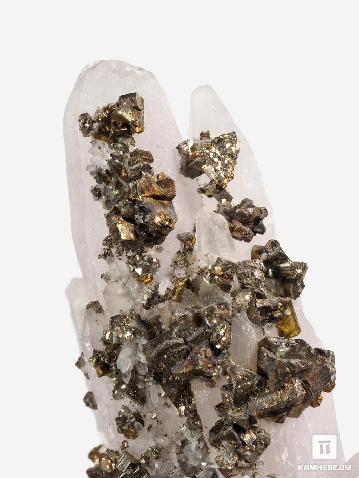 Кварц со сфалеритом и пиритом, сросток кристаллов 7,3х5,3х2,3 см, 28294, фото 3