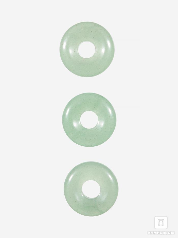 Кулон диск из зелёного авантюрина, 2 см, 28520, фото 3