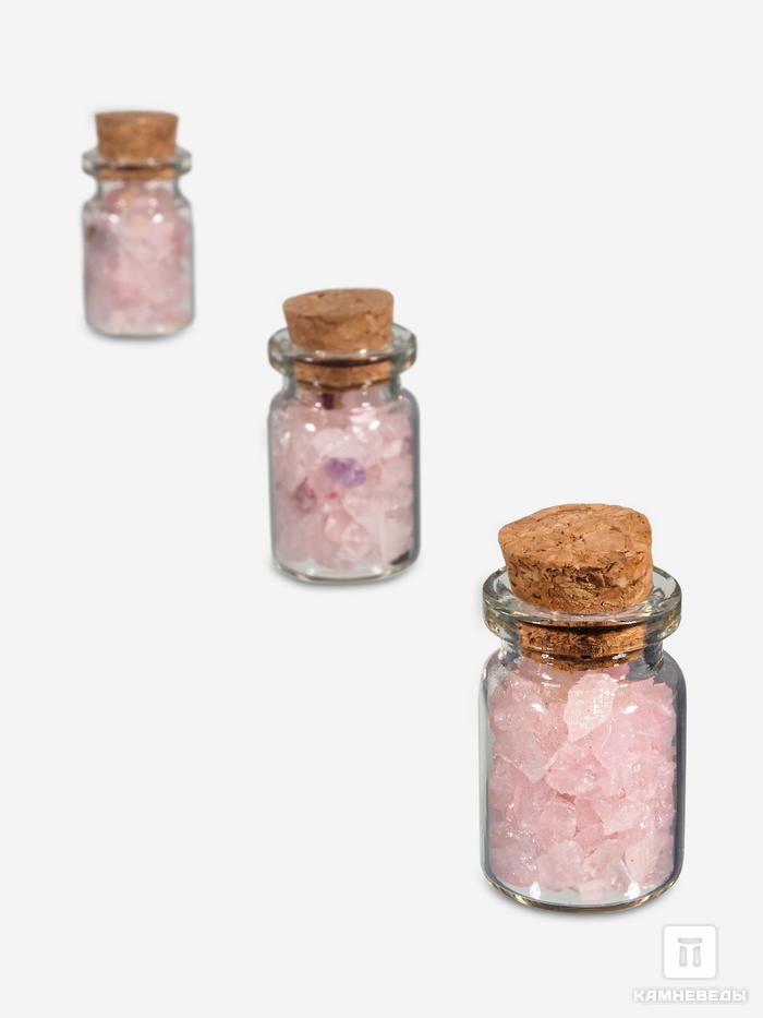 Бутылочка с розовым кварцем, 3,4х1,9 см, 21985, фото 2