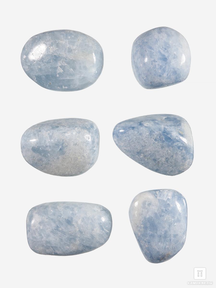 Кальцит голубой, крупная галтовка 3,5-4 см (30-35 г) ок с голубой серединкой