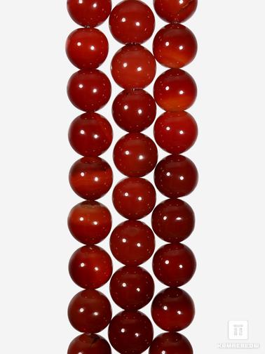 Сердолик. Бусины из сердолика, 10 шт. на нитке, 12 мм