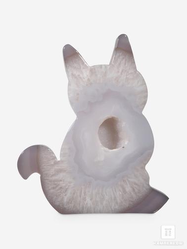Агат. Кошка из агата с жеодой, 11,5х9,8х1,8 см