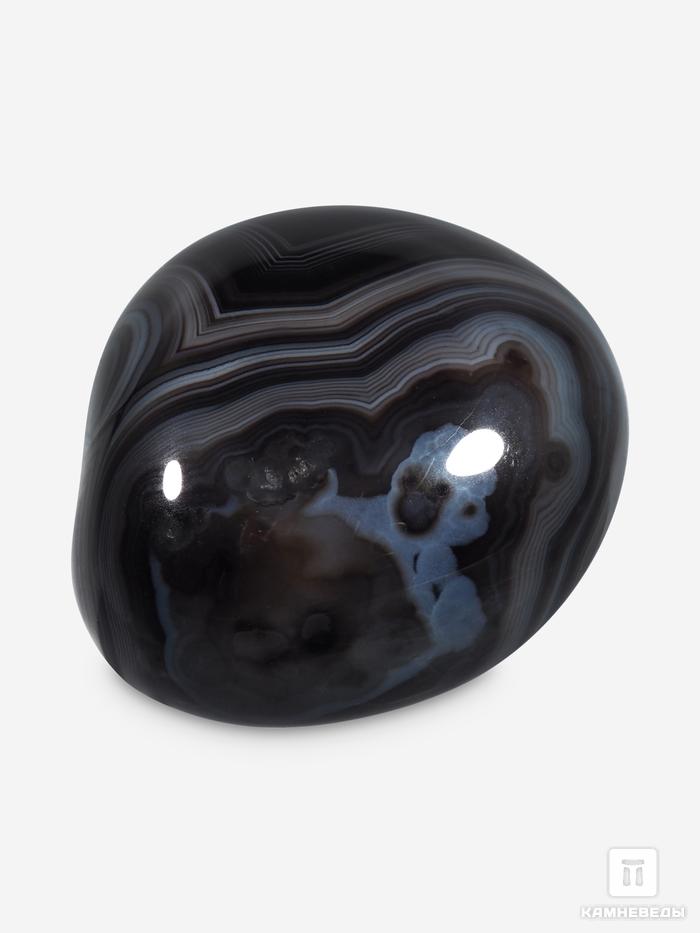 Агат чёрный (оникс чёрный), полированная галька 2,5-3,5 см (10-15 г), 5724, фото 3
