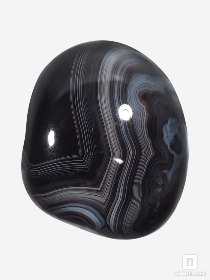 Агат чёрный (оникс чёрный), полированная галька 2,5-3,5 см (10-15 г), 5724, фото 4