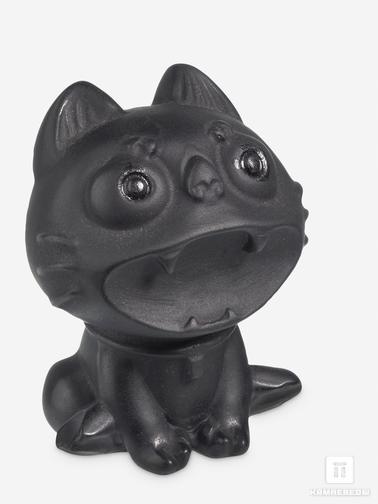 Обсидиан. Кот из обсидиана, 6х4,5х3,9 см