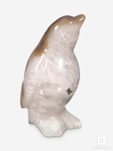 Агат, Кварц. Пингвин из агата с кварцем, 12,7х7,4х6,1 см