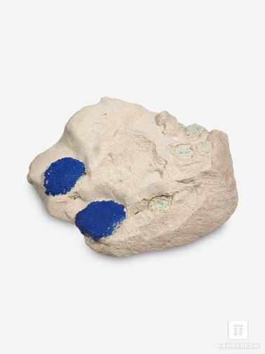 Азурит. Азурит на каолинитовом алевролите, 7,9х5,6х2,9 см