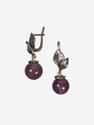 OXINYA Серьги «Зимняя ягода» с корундом красным, 41-124, фото 3