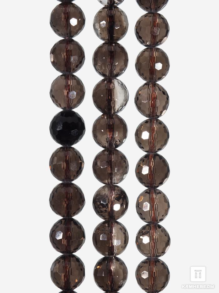 Бусины из раухтопаза (дымчатого кварца), огранка, 46-50 шт. на нитке, 8-9 мм, 7-4/8, фото 1