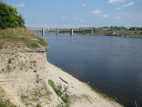 Вид на реку Волхов с левого берега. Здесь в осадочных толщах встречаются трилобиты и многие другие ископаемые ордовика