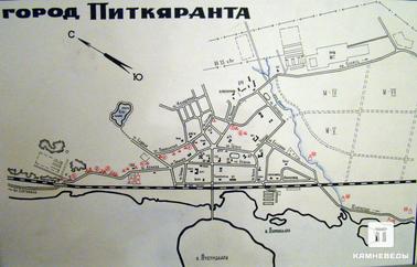 Схема расположения рудников и заводов в городе Питкяранта